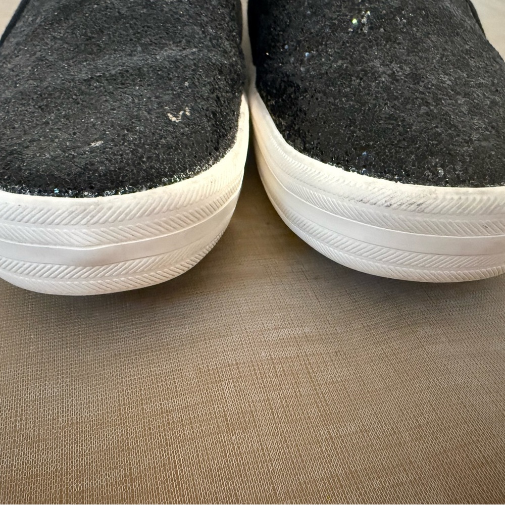 Kate Spade Keds Black Glitter Slip-On Shoes - Picture 8 of 8